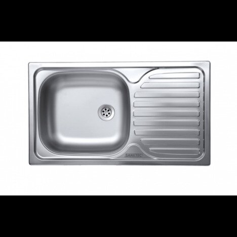 Chiuveta Sanitec ERT-C 408S, pentru blat, cuva stanga, anticalcar, 76x43,5cm, Inox