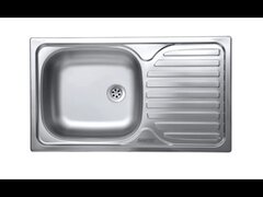 Chiuveta Sanitec ERT-C 408S, pentru blat, cuva stanga, anticalcar, 76x43,5cm, Inox